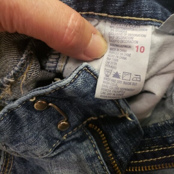 Women's Tommy Hilfiger Jeans Size 10 27.5'' Inseam Zip Details Hook Closure - Picture 8 of 8